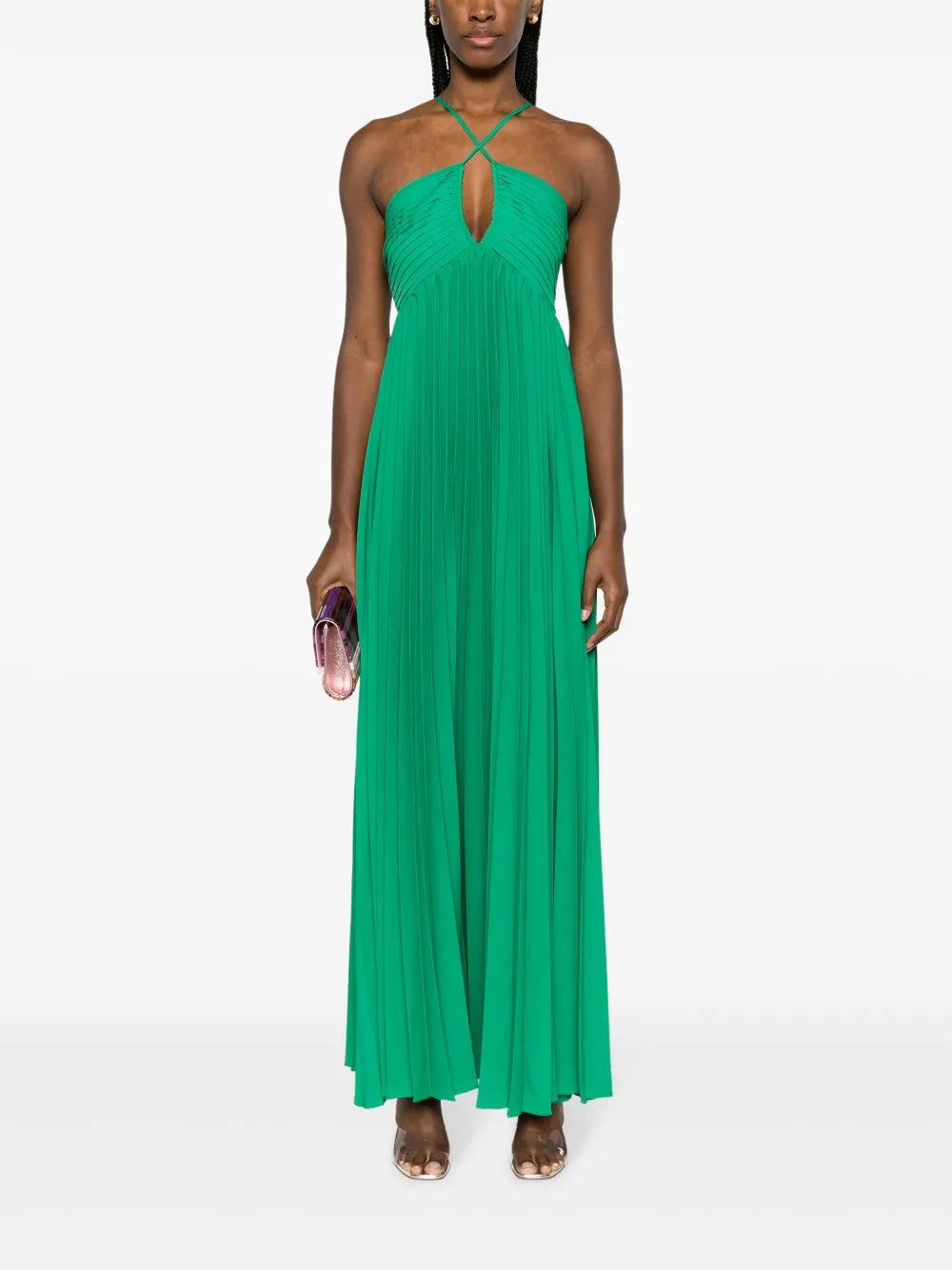 Palmer Pleated Long-Length Dress