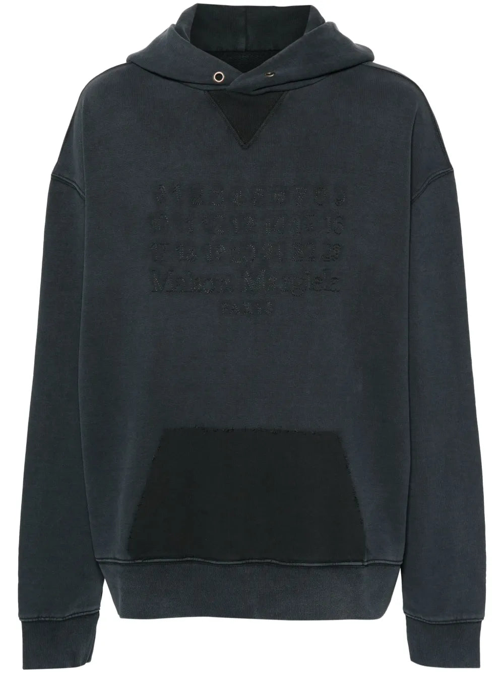 Numbers-Motif Cotton Hoodie