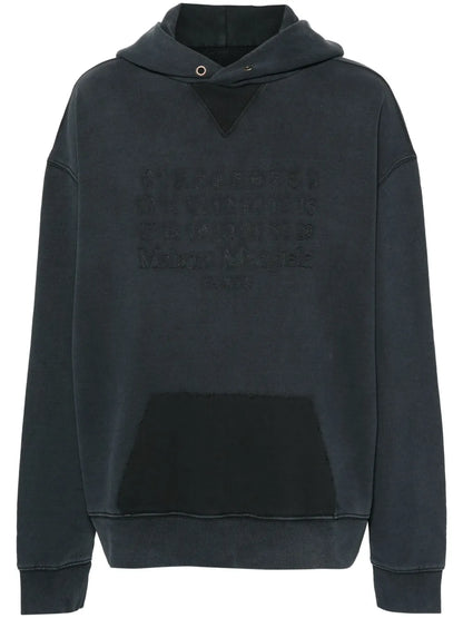 Numbers-Motif Cotton Hoodie