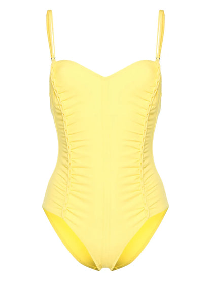 Sweetheart-Neck Ruched Swimsuit