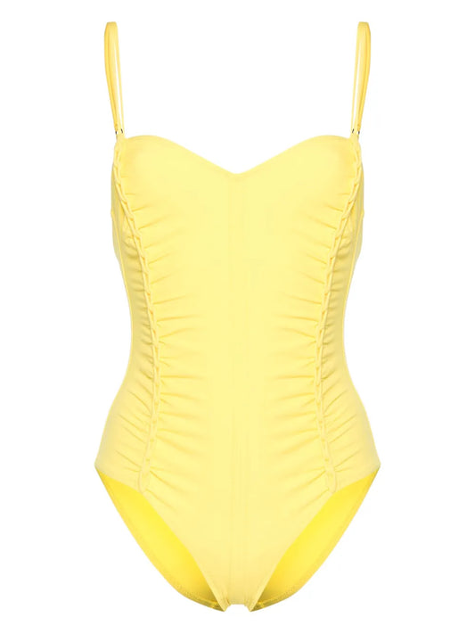 Sweetheart-Neck Ruched Swimsuit