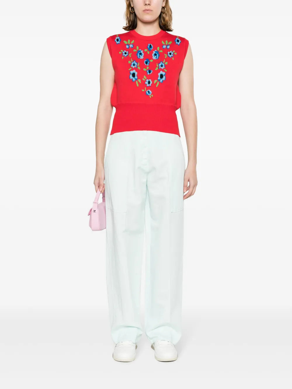 High-Waisted Straight Trousers