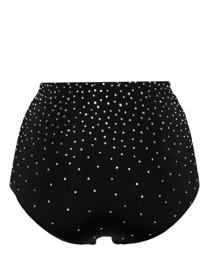 Crystal-Embellished High-Waisted Bikini Bottoms