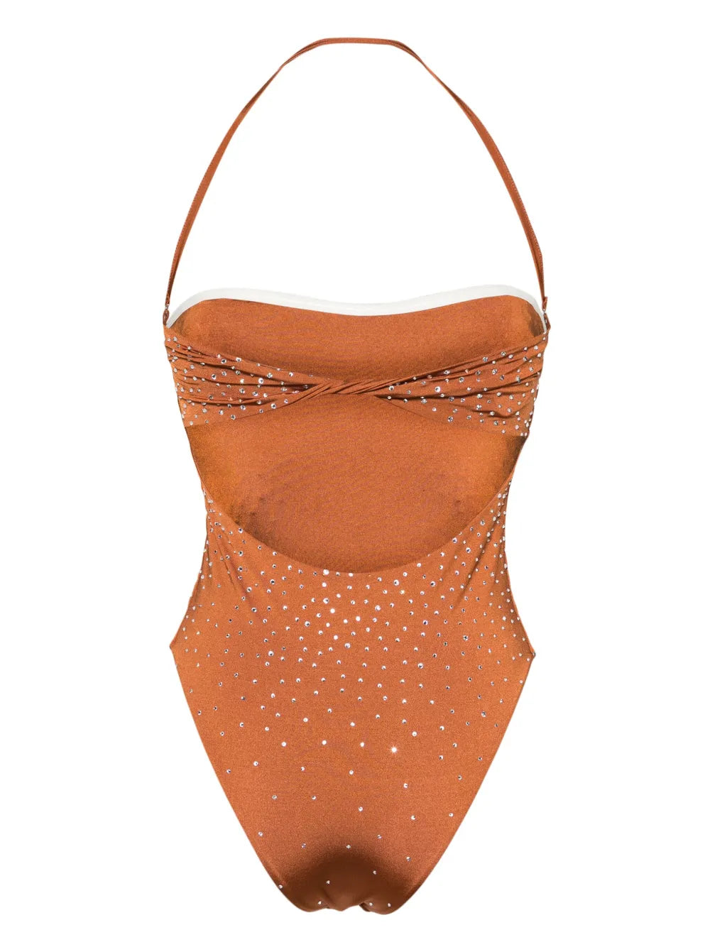 Crystal-Embellished Open-Back Swimsuit
