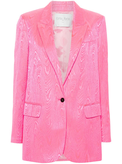 Singles-Breasted Marbled-Jacquard Blazer