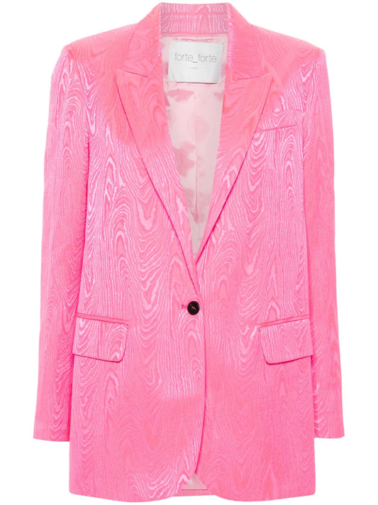 Singles-Breasted Marbled-Jacquard Blazer