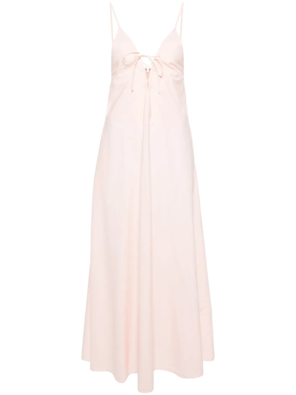 Lace-Up A-Line Maxi Dress