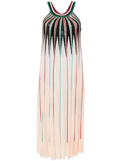 Patterned Intarsia-Knit Midi Dress