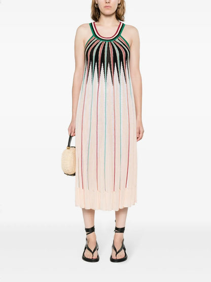 Patterned Intarsia-Knit Midi Dress