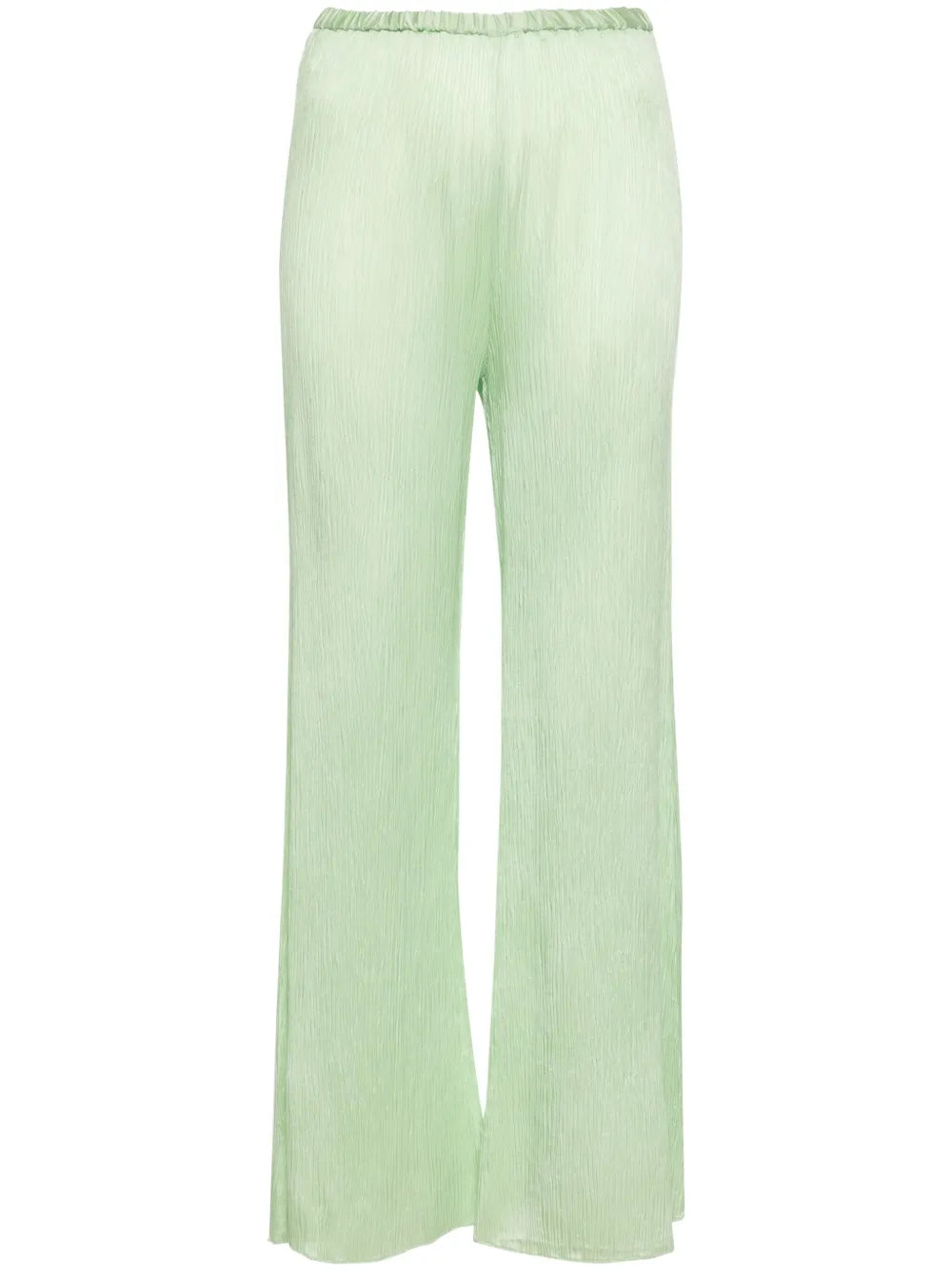 Plissé-Effect Flared Trousers