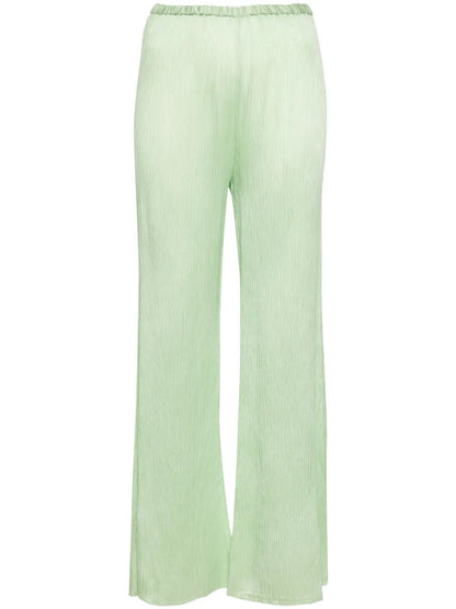 Plissé-Effect Flared Trousers