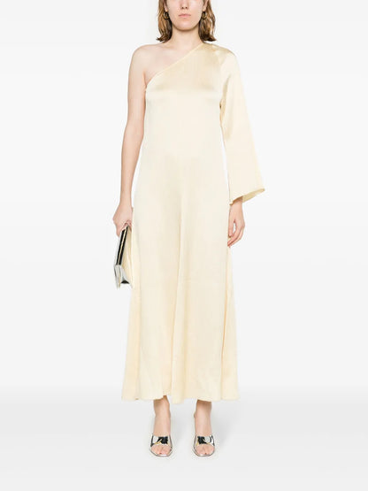 One-Shoulder Crinkled Maxi Dress
