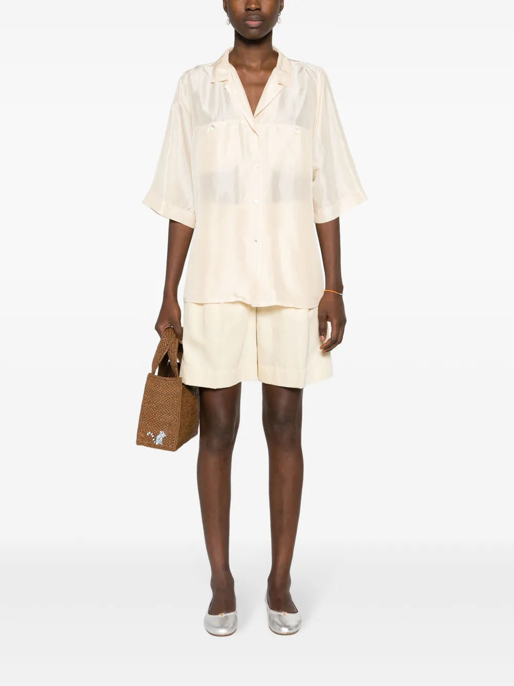 Camp-Collar Silk Shirt