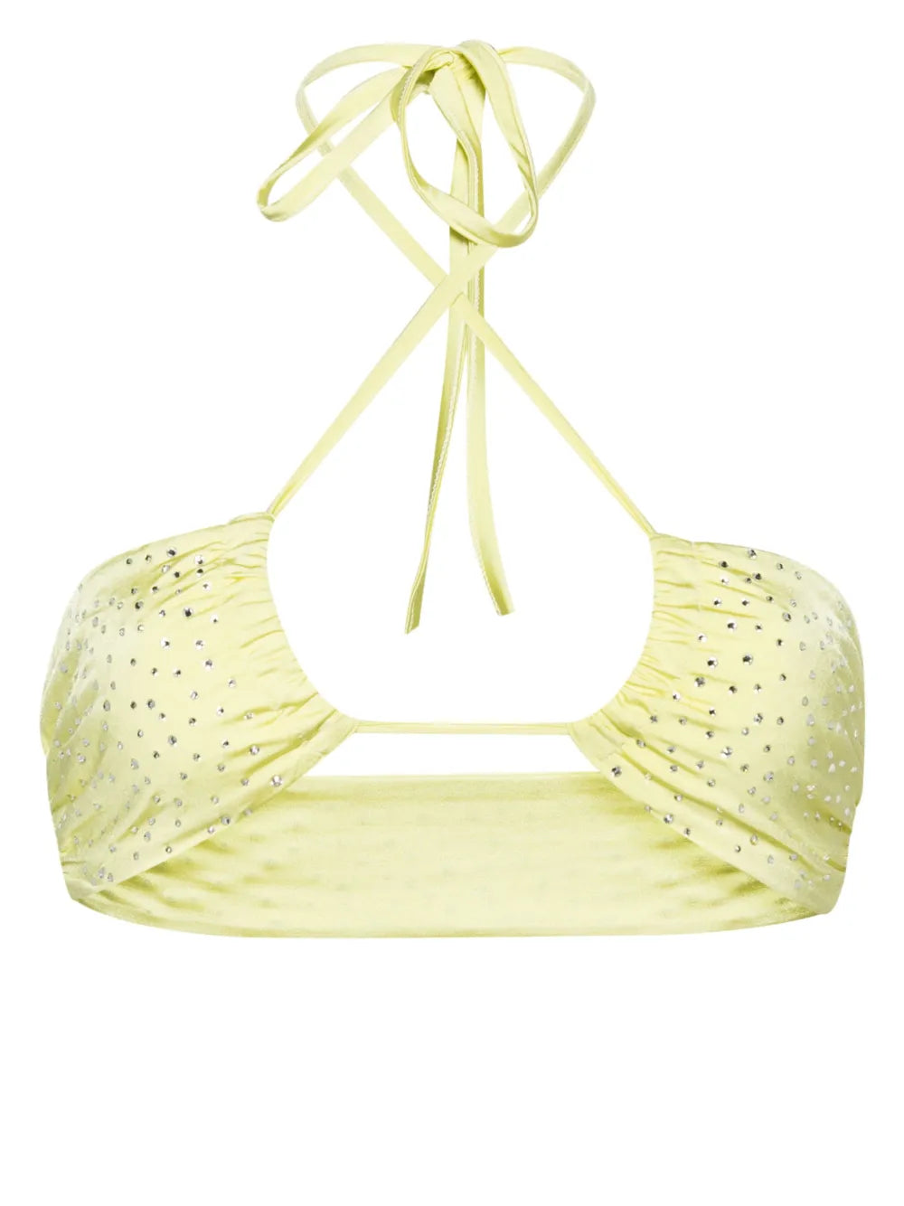 Crystal-Embellished Halterneck Bikini Top