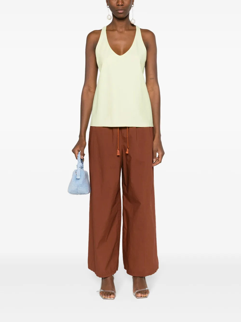 Drawstring-Waist Cotton Trousers