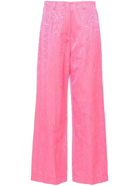 Patterned-Jacquard Straight-Leg Jeans