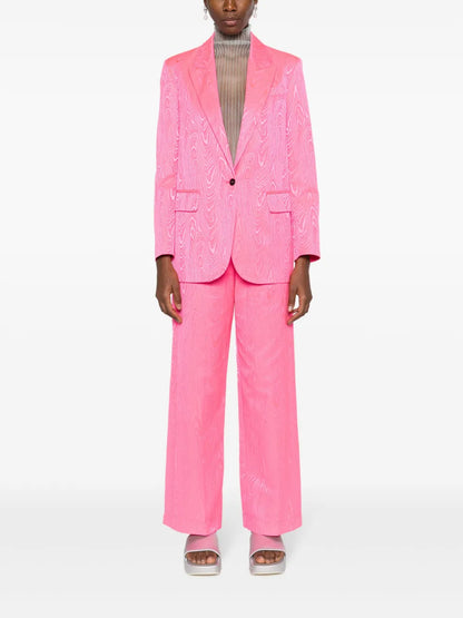 Patterned-Jacquard Straight-Leg Jeans
