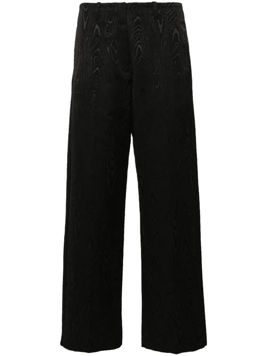 Patterned-Jacquard Straight-Leg Jeans