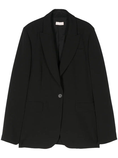 Peak-Lapel Single-Breasted Blazer