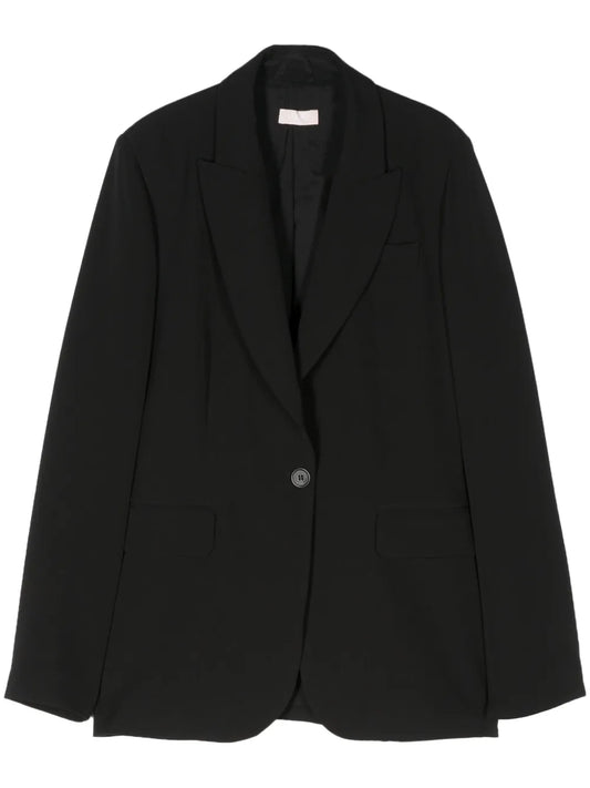 Peak-Lapel Single-Breasted Blazer