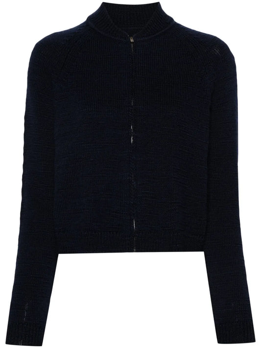 Fine-Knit Wool Cardigan