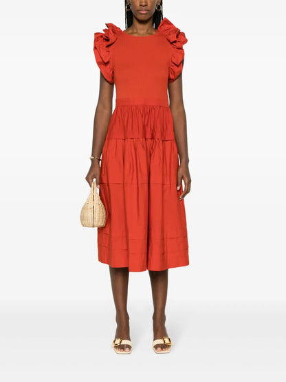 Francine Ruffled Midi Dress