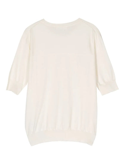 Ribbed-Trim Cotton T-Shirt