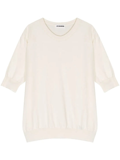 Ribbed-Trim Cotton T-Shirt