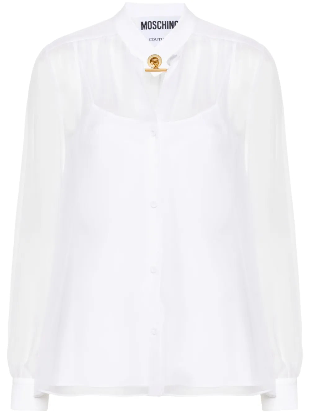 T-Bar Fastening Silk Blouse