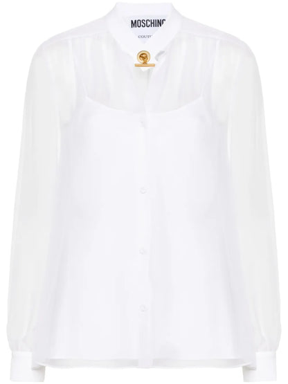 T-Bar Fastening Silk Blouse