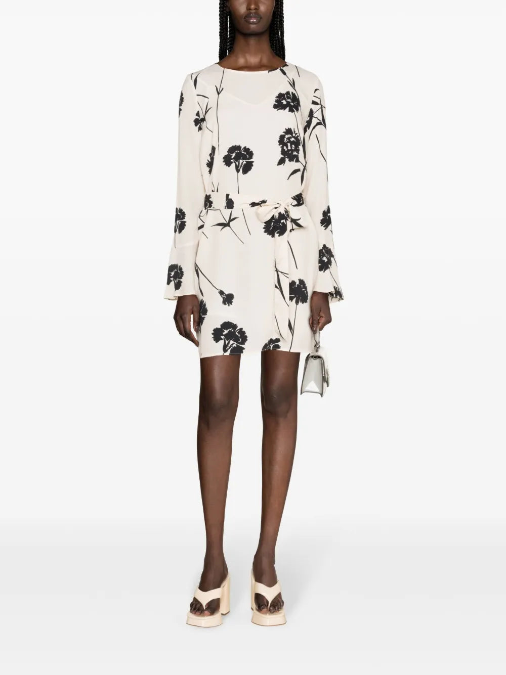 Floral-Print Belted Minidress