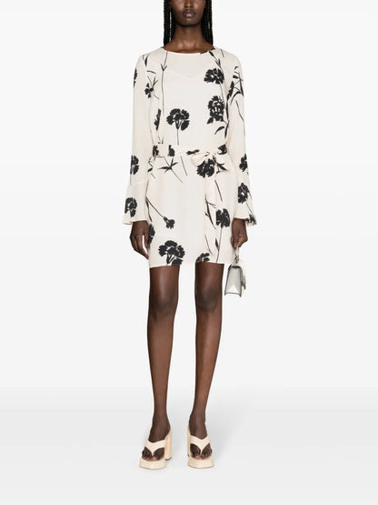 Floral-Print Belted Minidress
