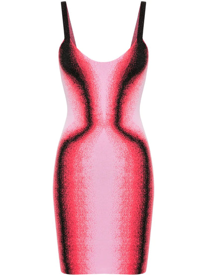 Gradient-Effect Knitted Minidress