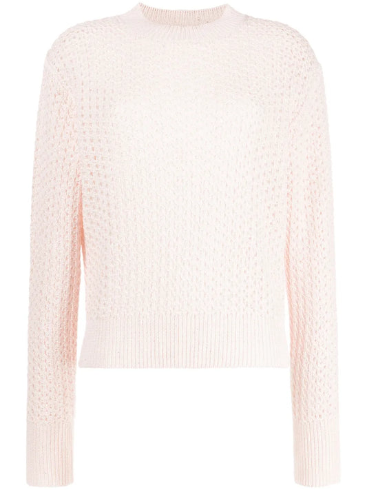 Crew-Neck Pointelle-Knit Jumper