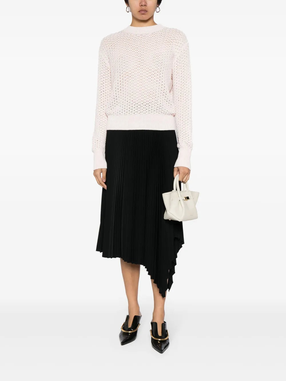 Crew-Neck Pointelle-Knit Jumper