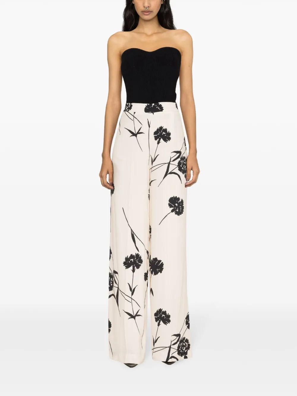 Floral-Print Wide-Leg Trousers