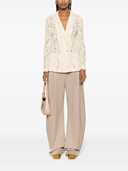 Lace Double-Breasted Blazer