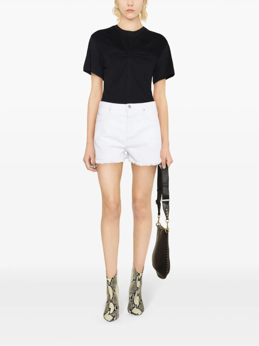 Zuria Knot-Detail Organic Cotton T-Shirt