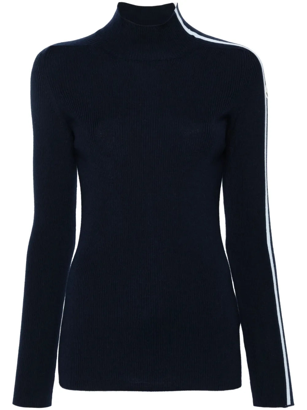 Striped-Sleeve Virgin-Wool Jumper