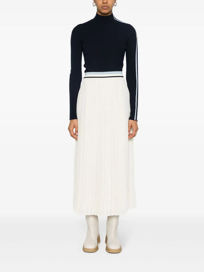 Striped-Sleeve Virgin-Wool Jumper