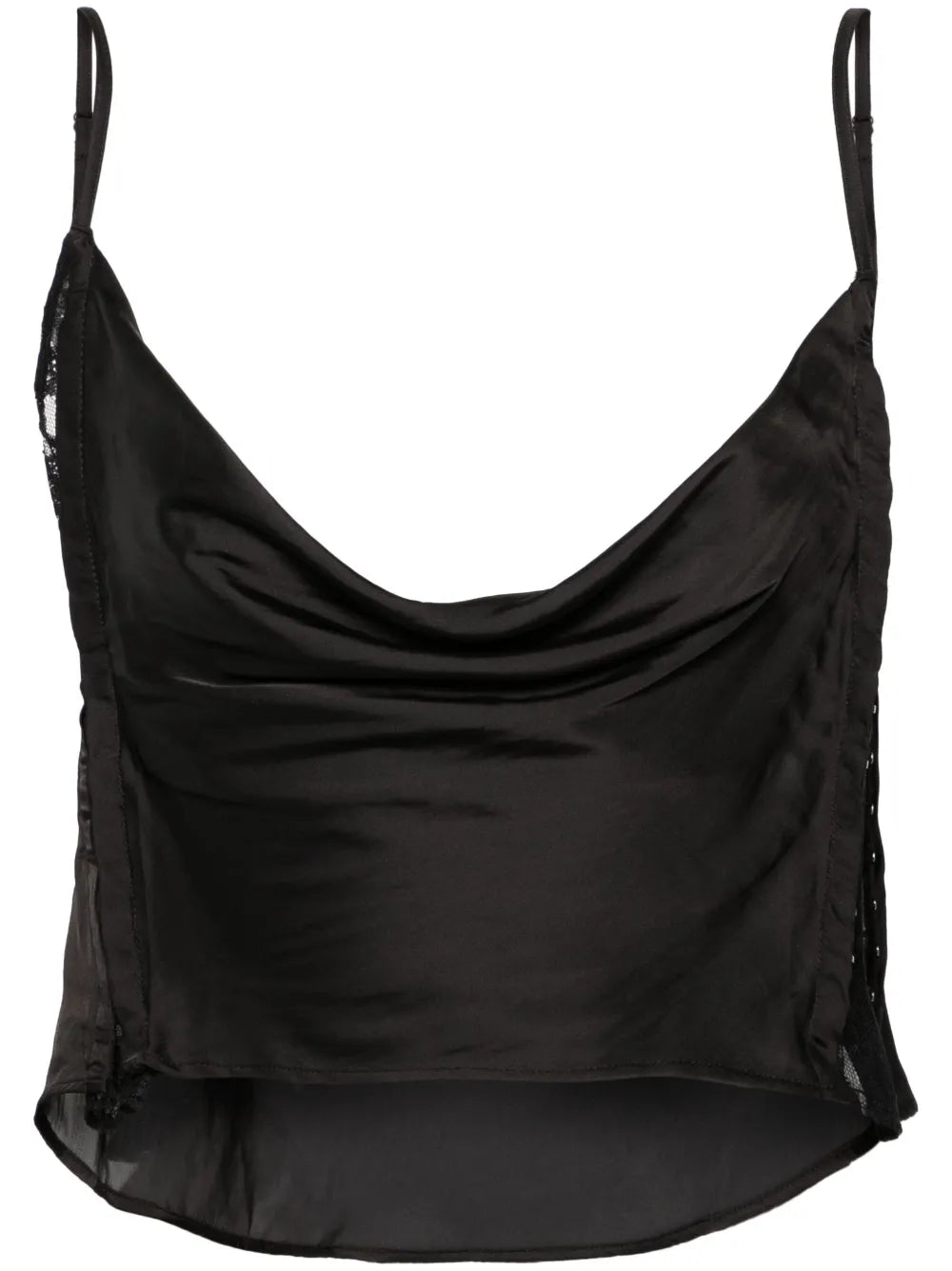 Sheer-Lace Draped Top