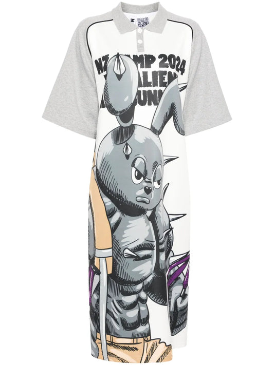 Camping Footballer Cartoon-Print Dress