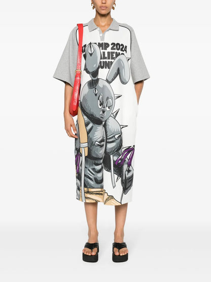 Camping Footballer Cartoon-Print Dress
