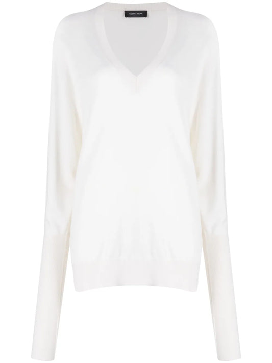 V-Neck Fine-Knit Jumper