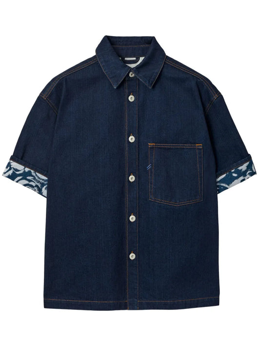 Heavyweight Logo-Patch Denim Shirt