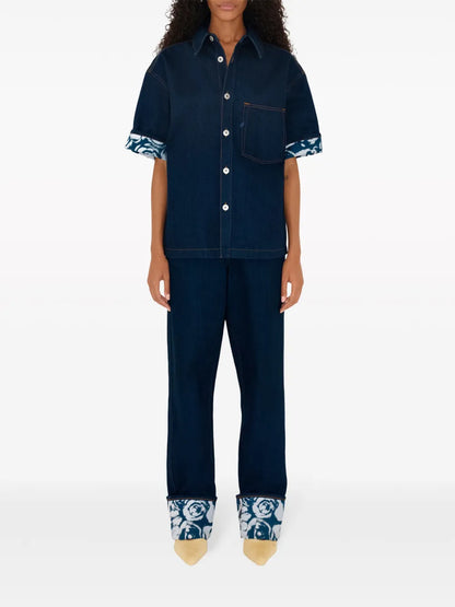 Heavyweight Logo-Patch Denim Shirt