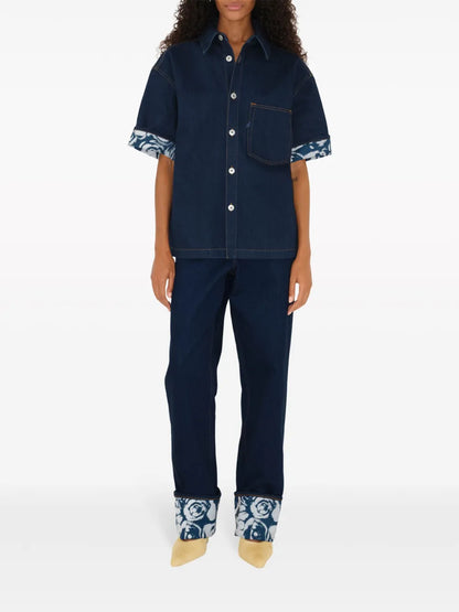 Logo-Patch Straight-Leg Jeans