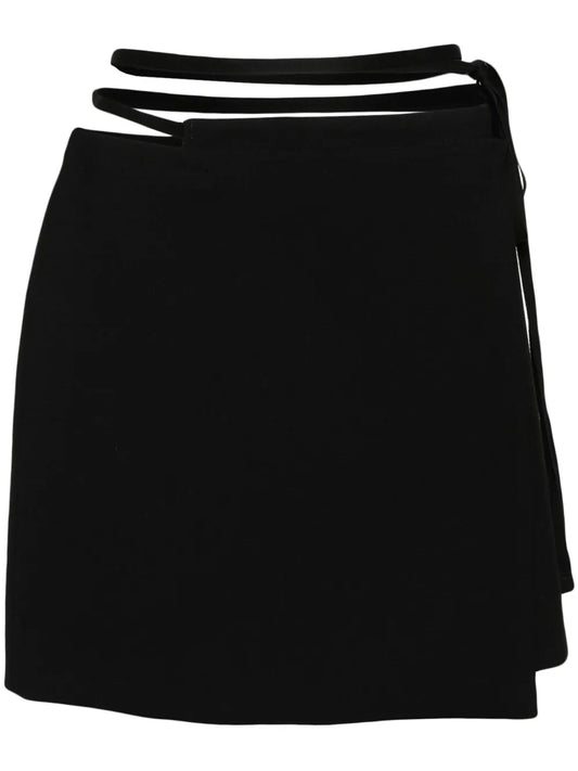 Asymmetric Wrap Mini Skirt