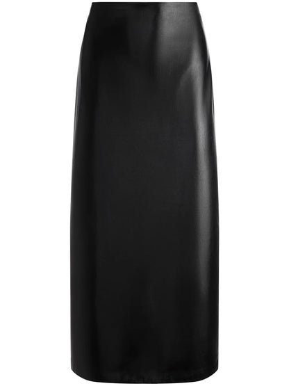 Maeve Faux-Leather Midi Skirt