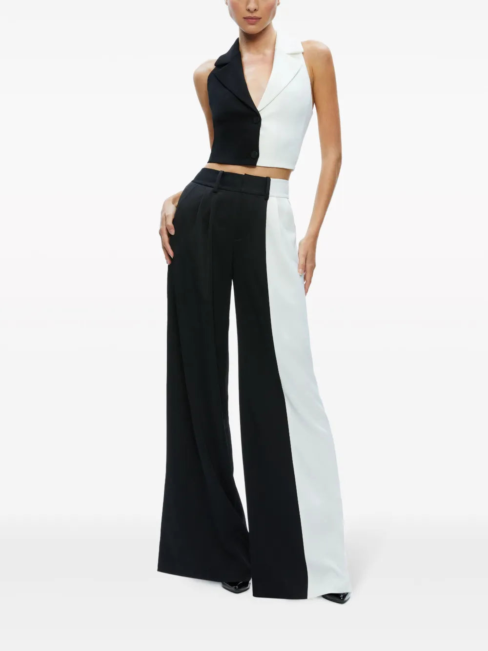 Meri Colour-Block Cropped Vest
